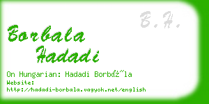 borbala hadadi business card